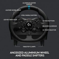 Volant et pédales de course Logitech G923 pour PS 5, PS4 et PC avec retour de force TRUEFORCE jusqu'à 1 000 Hz, pédale réactive,