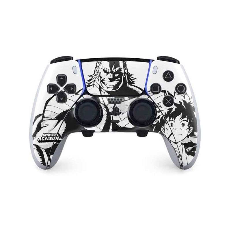 Skinit Decal Gaming Skin Compatible avec le contrôleur PS5 DualSense Edge Pro - Design noir et blanc My Hero Academia All Might 