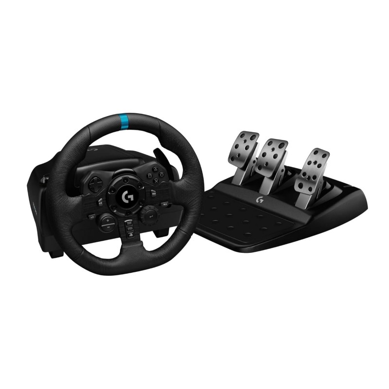 Volant et pédales de course Logitech G923, retour de force TRUEFORCE jusqu'à 1000 Hz, conception de conduite réactive, contrôle 