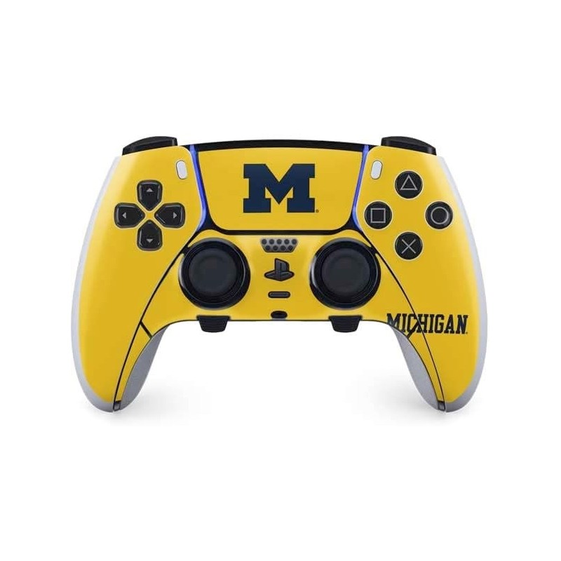 Skinit Gaming Decal Skin Compatible avec le contrôleur PS5 DualSense Edge Pro - Logo Michigan M sous licence officielle Design j