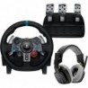 Volant et pédales de course Logitech G29 Driving Force, retour de force, cuir véritable + casque filaire ASTRO A10 Gen 2 - Pour 