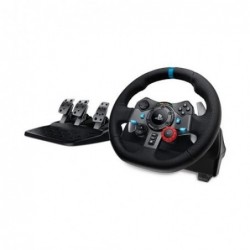 Volant de course de jeu Logitech G à double moteur avec pédales réactives pour PS5, PS4, PC et Mac, pack avec casque de jeu (noi