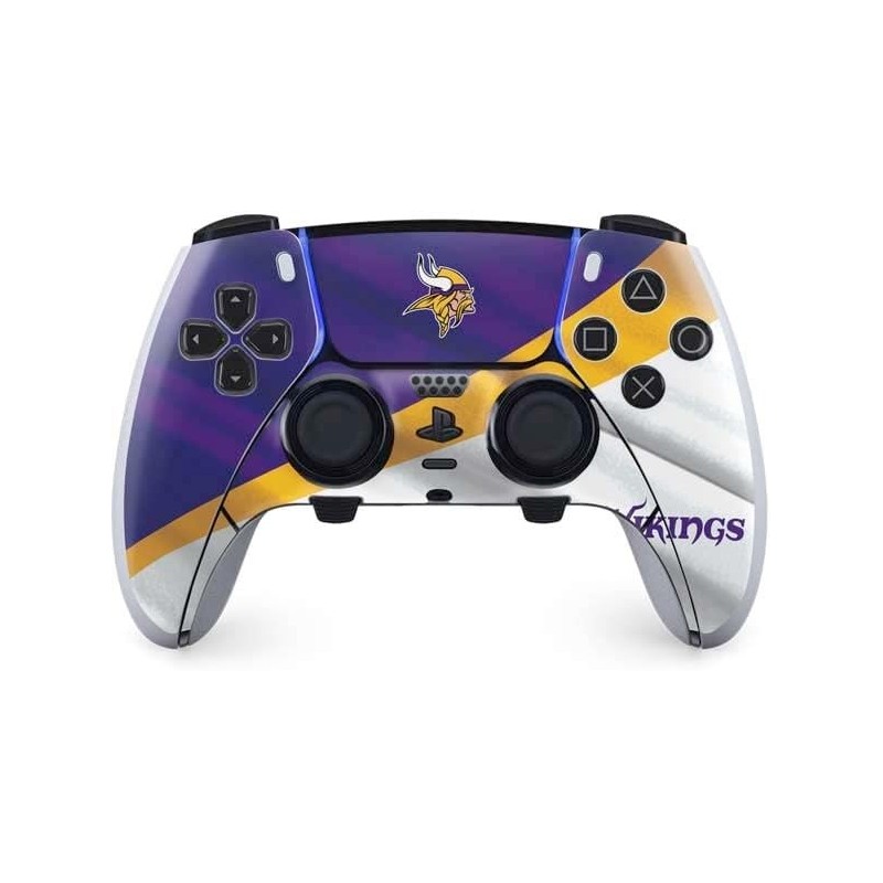 Skinit Gaming Decal Skin compatible avec le contrôleur PS5 DualSense Edge Pro - Design sous licence officielle NFL Minnesota Vik