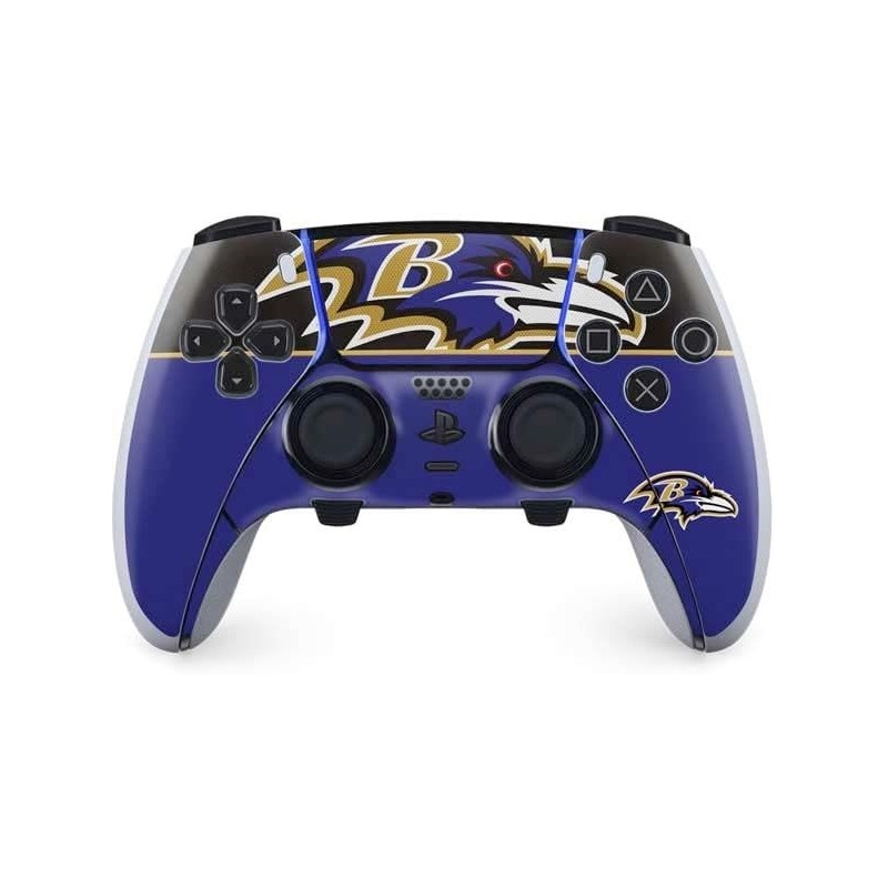 Skinit Gaming Decal Skin compatible avec le contrôleur PS5 DualSense Edge Pro - Design de bloc de zone Baltimore Ravens sous lic