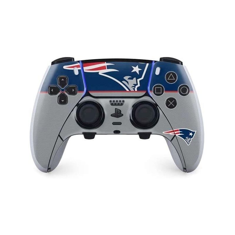 Skinit Decal Gaming Skin Compatible avec le contrôleur PS5 DualSense Edge Pro - Design de bloc de zone des New England Patriots 